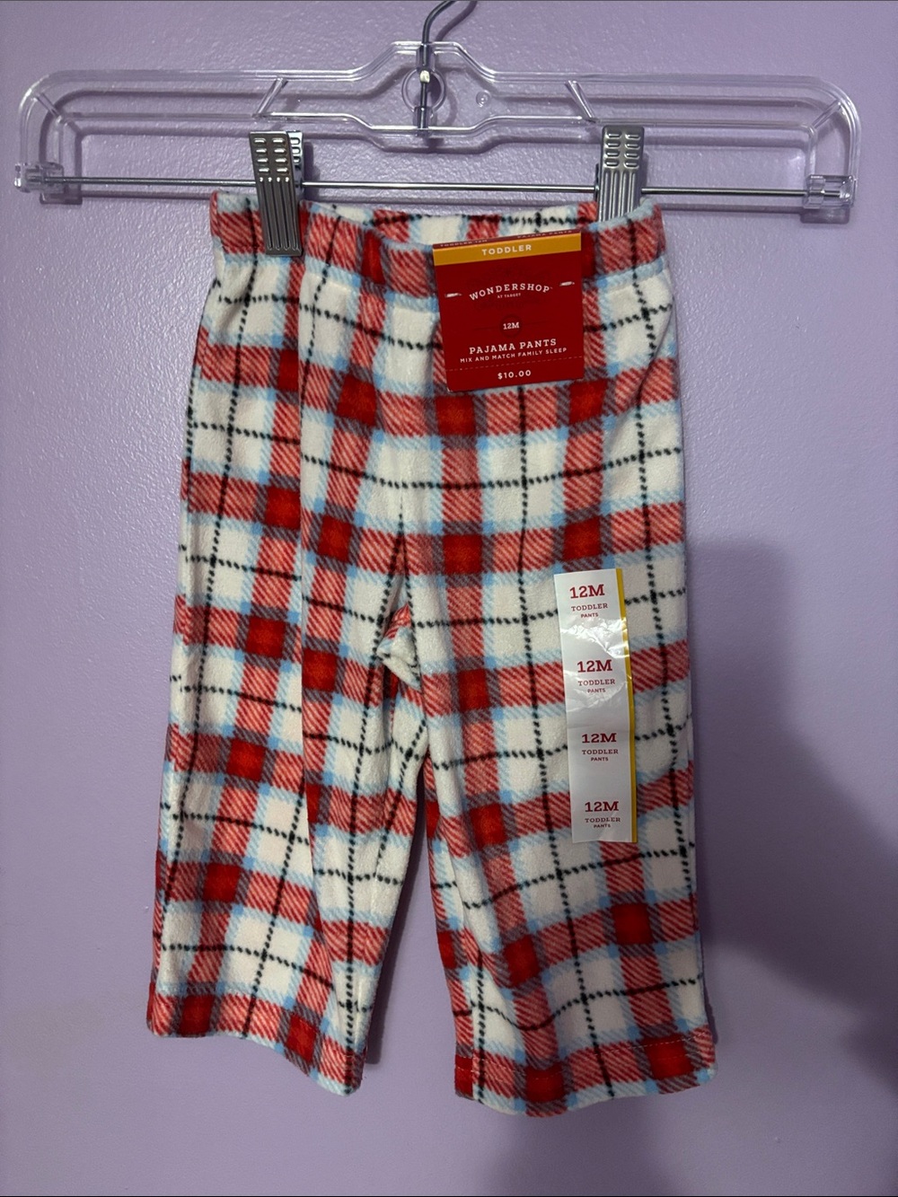 Wondershop Red and White Plaid Baby Pajama Pants